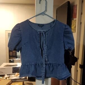 Blue Denim Short Sleeve Top